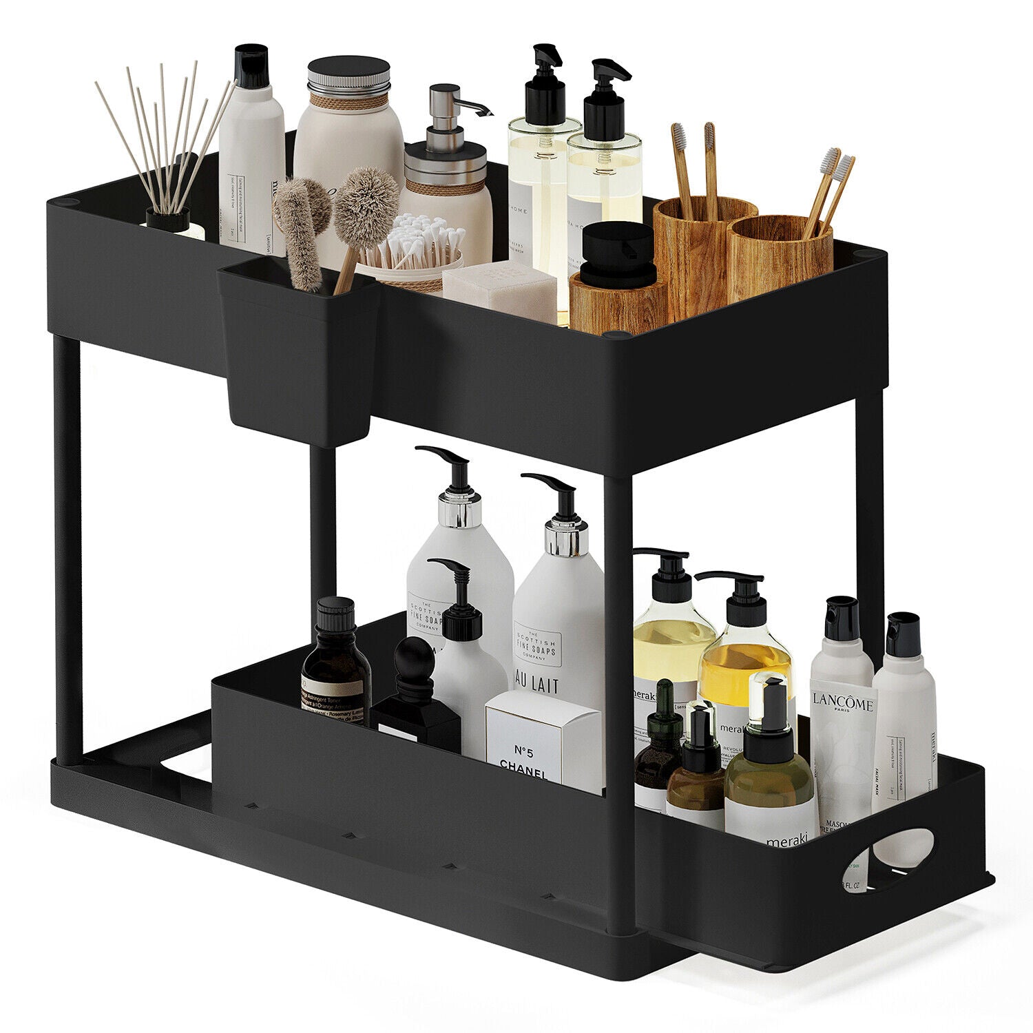 Under Sink Organizer with 2 Tier Sliding Drawers - Bathroom Cabinet Organizer