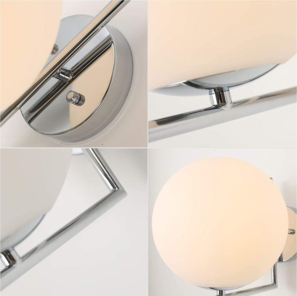 Glass Globe Wall Sconce Chrome Bathroom Wall Sconces Lighting Mid-Century Modern beside Mirror Sconces Wall Lighting Vintage Wall Mount Light for Hallway Bedroom