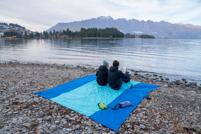 Beach Blanket Sandproof, Extra Large Beach Mat, Big & Compact Sand Free Mat Quick Drying, Lightweight & Durable with 6 Stakes & 4 Corner Pockets